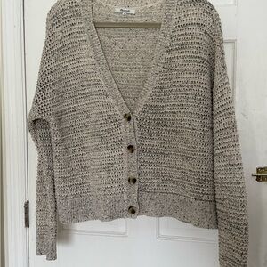 Madewell Textured Knit Cardigan in Beige
